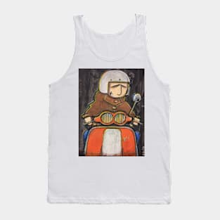 Retro Scooter, Classic Scooter, Scooterist, Scootering, Scooter Rider, Mod Art Tank Top